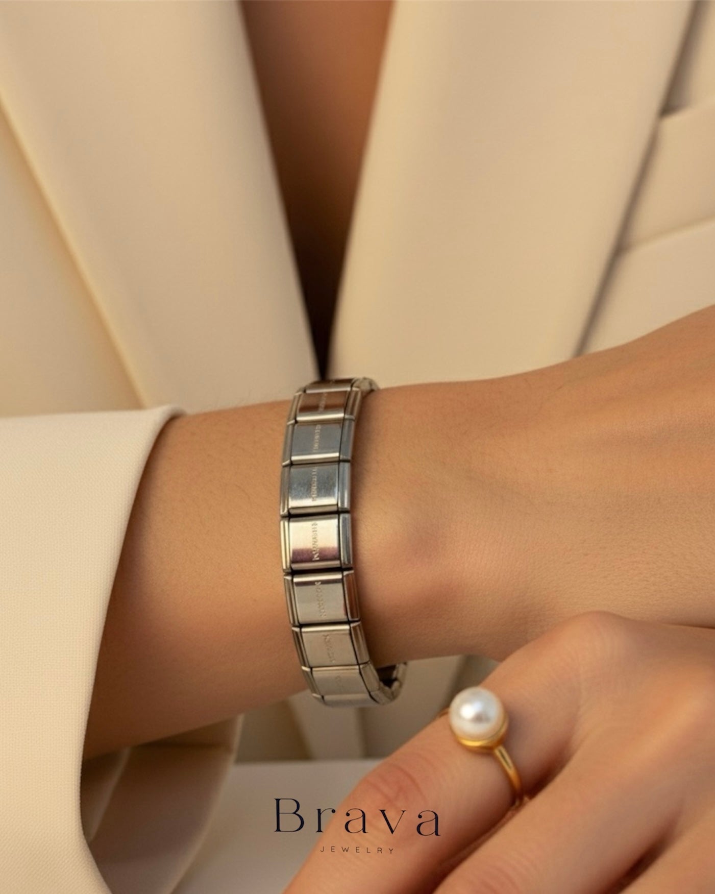 Pulsera de caballero Plata