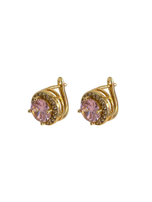 Aretes Círculo Rosa